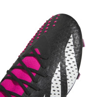 adidas Predator Accuracy.1 Gazon Naturel Chaussures de Foot (FG) Noir Blanc Rose