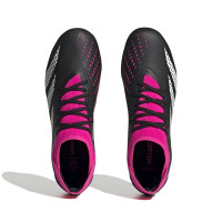 adidas Predator Accuracy.3 Gazon Naturel Chaussures de Foot (FG) Noir Blanc Rose