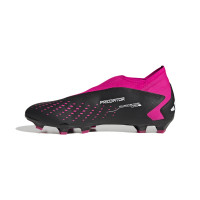 adidas Predator Accuracy.3 Veterloze Gras Voetbalschoenen (FG) Zwart Wit Roze