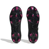 adidas Predator Accuracy.3 Sans Lacets Gazon Naturel Chaussures de Foot (FG) Noir Blanc Rose