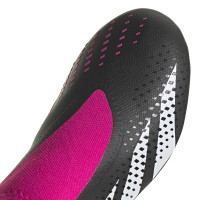 adidas Predator Accuracy.3 Sans Lacets Gazon Naturel Chaussures de Foot (FG) Noir Blanc Rose