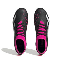 adidas Predator Accuracy.3 Gazon Naturel Gazon Artificiel Chaussures de Foot (MG) Noir Blanc Rose