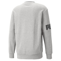 PUMA Power College Block Crew Sweater Grijs Zwart
