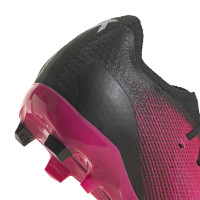 adidas X Speedportal.1 Gazon Naturel Chaussures de Foot (FG) Enfants Rose Noir Blanc