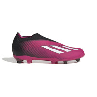 adidas X Speedportal+ Gras Voetbalschoenen (FG) Kids Roze Zwart Wit