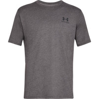 Under Armour Sportstyle Left Chest Logo T-Shirt Donkergrijs Zwart
