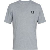 Under Armour Sportstyle Left Chest Logo T-Shirt Grijs Zwart