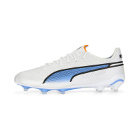 PUMA King Ultimate Gras / Kunstgras Voetbalschoenen (MG) Wit Zwart Blauw Oranje