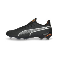 PUMA King Ultimate Crampons Vissés Chaussures de Foot (SG) Noir Argenté Orange