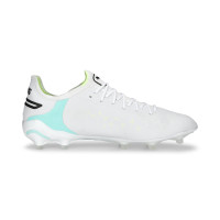 PUMA King Ultimate Gazon Naturel Gazon Artificiel Chaussures de Foot (MG) Blanc Vert Clair Vert Vif