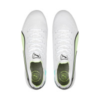 PUMA King Ultimate Gazon Naturel Gazon Artificiel Chaussures de Foot (MG) Blanc Vert Clair Vert Vif