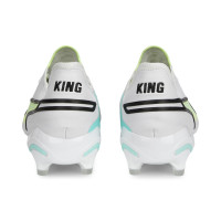 PUMA King Ultimate Gazon Naturel Gazon Artificiel Chaussures de Foot (MG) Blanc Vert Clair Vert Vif