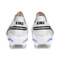 PUMA King Ultimate Crampons Vissés Chaussures de Foot (SG) Blanc Noir Bleu Orange