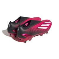 adidas X Speedportal+ IJzeren-Nop Voetbalschoenen (SG) Roze Zwart Wit