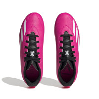 adidas X Speedportal.4 Gras / Kunstgras Voetbalschoenen (FxG) Kids Roze Zwart Wit