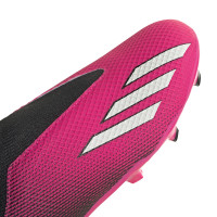 adidas X Speedportal.3 Veterloze Gras Voetbalschoenen (FG) Kids Roze Zwart Wit