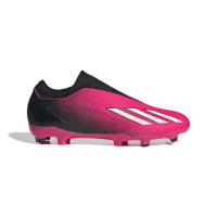 adidas X Speedportal.3 Veterloze Gras Voetbalschoenen (FG) Roze Zwart Wit