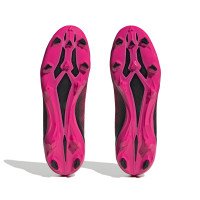 adidas X Speedportal.3 Sans Lacets Gazon Naturel Chaussures de Foot (FG) Rose Noir Blanc