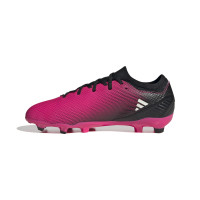 adidas X Speedportal.3 Gras Voetbalschoenen (FG) Kids Roze Zwart Wit