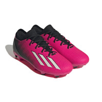 adidas X Speedportal.3 Gazon Naturel Chaussures de Foot (FG) Rose Noir Blanc