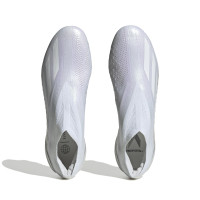 adidas X Speedportal+ Gazon Naturel Chaussures de Foot (FG) Blanc Métallique Noir