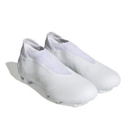 adidas Predator Accuracy.3 Sans Lacets Gazon Naturel Chaussures de Foot (FG) Blanc