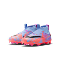 Nike Zoom Mercurial Superfly 9 Academy MDS Gazon Naturel Gazon Artificiel Chaussures de Foot (MG) Enfants Bleu Mauve Rose