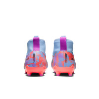 Nike Zoom Mercurial Superfly 9 Academy MDS Gazon Naturel Gazon Artificiel Chaussures de Foot (MG) Enfants Bleu Mauve Rose