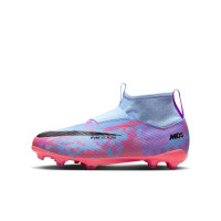 Nike Zoom Mercurial Superfly 9 Pro MDS Gras Voetbalschoenen (FG) Kids Blauw Paars Roze