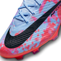Nike Zoom Mercurial Vapor 15 Elite MDS Gazon Naturel Chaussures de Foot (FG) Bleu Mauve Rose