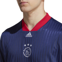 adidas Ajax Icon Maillot de Football Bleu Foncé Rouge Blanc