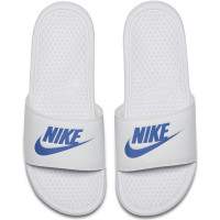 Nike Benassi Slippers Wit Blauw