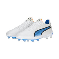 PUMA King Ultimate Gazon Naturel Gazon Artificiel Chaussures de Foot (MG) Blanc Noir Bleu Orange