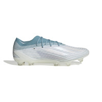 adidas X Speedportal.1 Parley Gras Voetbalschoenen (FG) Wit Lichtblauw