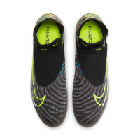 Nike Phantom GX Elite Link Dynamic Fit Gazon Naturel Chaussures de Foot (FG) Noir Jaune Vif Multicolore