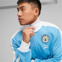 PUMA Manchester City FtblHeritage Trainingsjack 2022-2023 Lichtblauw Wit