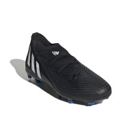 adidas Predator Edge.3 Gras Voetbalschoenen (FG) Kids Zwart Wit