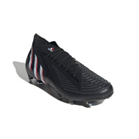 adidas Predator Edge.1 Gazon Naturel Chaussures de Foot (FG) Noir Blanc Rouge