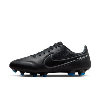 Nike Tiempo Legend 9 Pro Gazon Naturel Chaussures de Foot (FG) Noir Gris Bleu