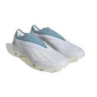 adidas X Speedportal+ Parley Gazon Naturel Chaussures de Foot (FG) Blanc Bleu Clair