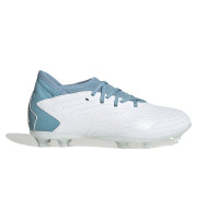 adidas Predator Accuracy.3 Parley Gazon Naturel Chaussures de Foot (FG) Enfants Blanc Bleu Clair