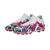 PUMA Future Match Creativity Gras / Kunstgras Voetbalschoenen (MG) Kids Wit Paars Geel