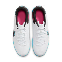 Nike Tiempo Legend 9 Club Chaussures de Foot en Salle (IN) Blanc Noir Bleu Rose