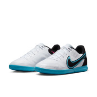 Nike Tiempo Legend 9 Club Chaussures de Foot en Salle (IN) Blanc Noir Bleu Rose