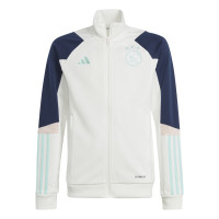 adidas Ajax Survêtement Full-Zip 2023-2024 Enfants Blanc Bleu Foncé Bleu Clair