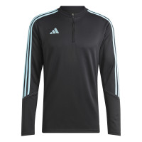 adidas Tiro 23 Club Trainingstrui 1/4-Zip Zwart Lichtblauw