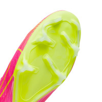 Nike Zoom Mercurial Vapor 15 Pro Gazon Naturel Chaussures de Foot (FG) Rose Vif Jaune Vert Clair