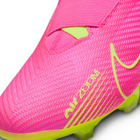 Nike Zoom Mercurial Superfly 9 Pro Veterloze Gras Voetbalschoenen (FG) Kids Felroze Geel Lichtgroen