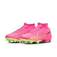Nike Zoom Mercurial Superfly 9 Academy Gazon Naturel Gazon Artificiel Chaussures de Foot (MG) Rose Vif Jaune Vert Clair