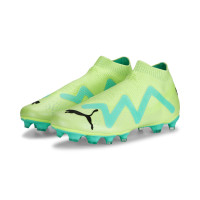 PUMA Future Match+ Sans Lacets Gazon Naturel Gazon Artificiel Chaussures de Foot (MG) Vert Clair Vert Vif Noir